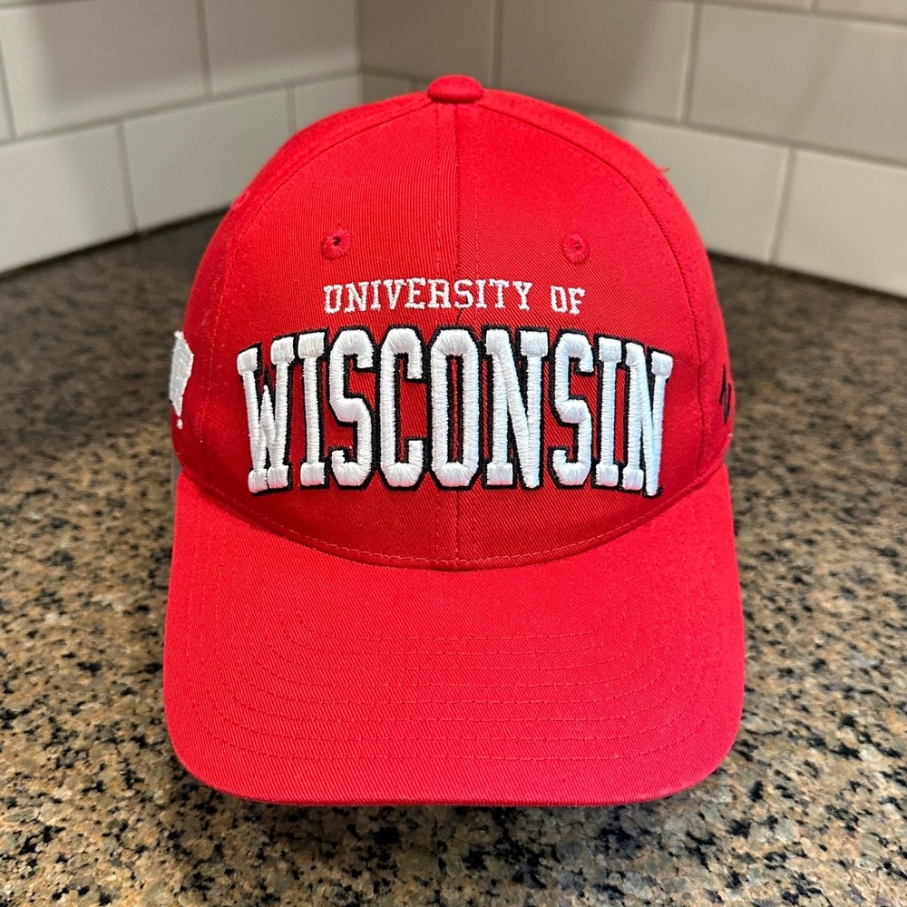 University of Wisconsin Badgers Hat Zephyr Snapback Adjustable Red White